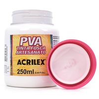 Tinta PVA Fosca para Artesanato 250ml - Acrilex 519 - branco