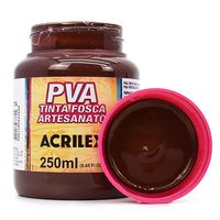 Tinta PVA Fosca para Artesanato 250ml - Acrilex 814 - chocolate