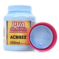 Tinta PVA Fosca para Artesanato 250ml - Acrilex 579 - azul hortênsia