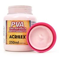 Tinta PVA Fosca para Artesanato 250ml - Acrilex 813 - rosa bebê