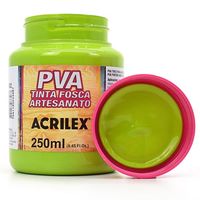 Tinta PVA Fosca para Artesanato 250ml - Acrilex 802 - verde maçã