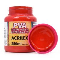 Tinta PVA Fosca para Artesanato 250ml - Acrilex 541 - vermelho vivo