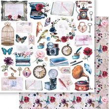 Papel para Scrapbook Tays Rocha - Coleção Memórias Vintage - SD-1256