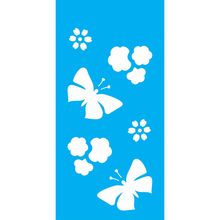 Stencil Opa 7 X 15 cm - Borboleta e Flores - 1948