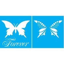 Stencil Opa Duplo 14 X 14 cm - Borboleta Forever - 1371