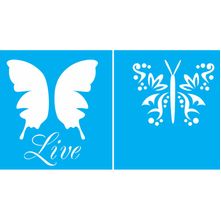 Stencil Opa Duplo 14 X 14 cm - Borboleta Live - 1372