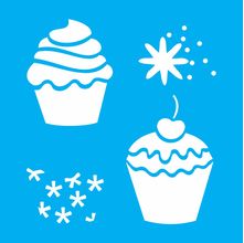 Stencil Opa 14 X 14 cm - Cupcakes - 1052