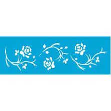 Stencil Opa 10 x 30 cm - Flores Rosas - 339