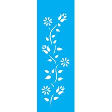 Stencil Opa 10 x 30 cm - Flores e Botões - 729