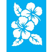 Stencil Opa 15 X 20 cm - Hibiscos - 1012