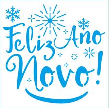 Stencil Litoarte 14 x 14 cm - STA-159 Feliz Ano Novo