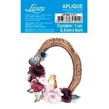 Aplique de MDF e Papel - Memórias Vintage : Moldura Flores - APM8-1371