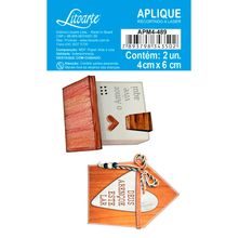 Aplique de MDF e Papel - Casa e Correspondência - APM4-489