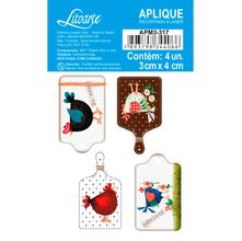 Aplique de MDF e Papel - Tags Galinha - APM3-317