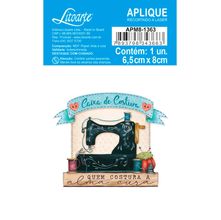 Aplique de MDF e Papel - Costura Vintage : Caixa de Costura - APM8-1363