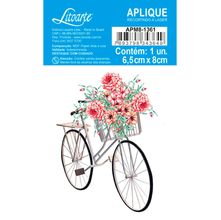 Aplique de MDF e Papel - Bicicleta com Flores - APM8-1361