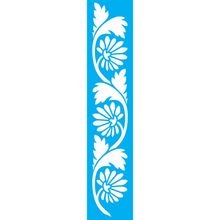 Stencil Opa 6 X 30 cm - Folhas e Flor Leque - 2614