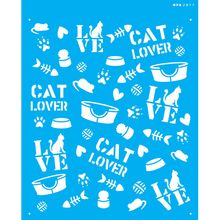 Stencil Opa 20 x 25 cm - Pet Estamparia Gatos II - 2871