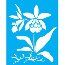 Stencil Opa 20 x 25 cm - Flor Orquídea - 1452