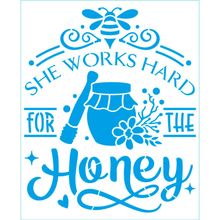 Stencil Litoarte Tays Rocha 17 x 21 cm - STR-733 She Works Hard