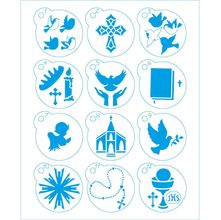 Kit Mini Stencil Religioso - Eucaristia, Primeira Comunhão - STMI-028