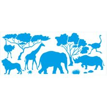 Stencil Litoarte 17 x 42 cm - STG-086 Silhuetas Safari