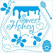 Stencil Litoarte Tays Rocha 14 x 14 cm - STA-163 Sweet Honey