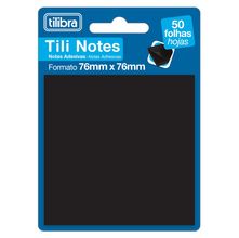 Notas Adesivas Tili Notes 7,6x7,6cm - Preto - 50 Folhas