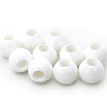 Ponteira Bolinha para Cordão 2 cm Branco - 10 Unidades