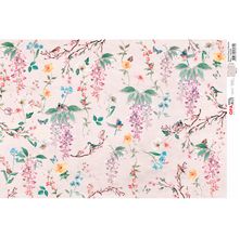 Papel para Decoupage Opapel 30x45 - Flores e Pássaros Micro - 3330