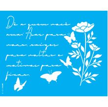 Stencil Opa 20 x 25 cm - Carta Antiga Borboleta II - 3315