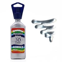 Tinta Dimensional Metallic Relevo Acrilex 35ml 533 - prata