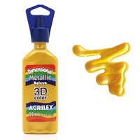 Tinta Dimensional Metallic Relevo Acrilex 35ml 553 - amarelo