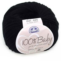 Lã Baby Merino DMC 50g
 002 preto