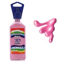 Tinta Dimensional Metallic Relevo Acrilex 35ml 554 - rosa