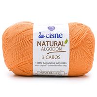 Fio Cisne Natural Algodón 3 Cabos 100g - 100% Algodão 0324 laranja claro