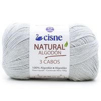 Fio Cisne Natural Algodón 3 Cabos 100g - 100% Algodão 1080 cinza