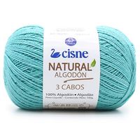 Fio Cisne Natural Algodón 3 Cabos 100g - 100% Algodão 0186 verde tiffany