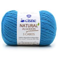 Fio Cisne Natural Algodón 3 Cabos 100g - 100% Algodão 1089 azul turquesa