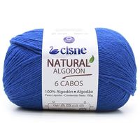 Fio Cisne Natural Algodón 3 Cabos 100g - 100% Algodão 0142 azul