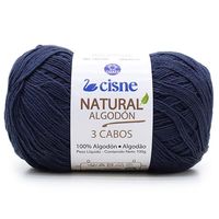 Fio Cisne Natural Algodón 3 Cabos 100g - 100% Algodão 0152 azul marinho