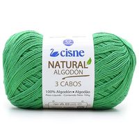 Fio Cisne Natural Algodón 3 Cabos 100g - 100% Algodão 0229 verde bandeira