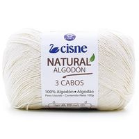 Fio Cisne Natural Algodón 3 Cabos 100g - 100% Algodão Cru