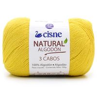 Fio Cisne Natural Algodón 3 Cabos 100g - 100% Algodão 0298 amarelo baby