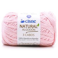 Fio Cisne Natural Algodón 3 Cabos 100g - 100% Algodão 0048 rosa bebê