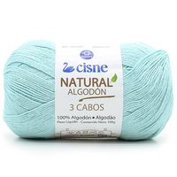 Fio Cisne Natural Algodón 3 Cabos 100g - 100% Algodão 0167 verde acqua