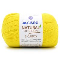 Fio Cisne Natural Algodón 3 Cabos 100g - 100% Algodão 0270 amarelo vibrante