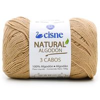 Fio Cisne Natural Algodón 3 Cabos 100g - 100% Algodão 0373 bege