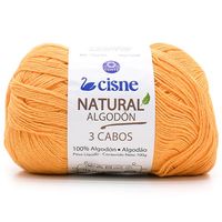 Fio Cisne Natural Algodón 3 Cabos 100g - 100% Algodão 3302 laranja claro