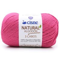 Fio Cisne Natural Algodón 3 Cabos 100g - 100% Algodão 0063 rosa escuro